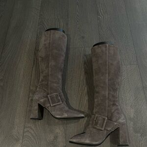 Italian grey suede boots